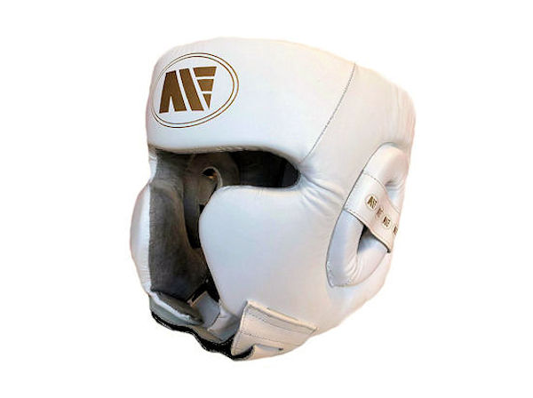 Main Event Pro Spar Head Guard with Cheek Protector White Gold